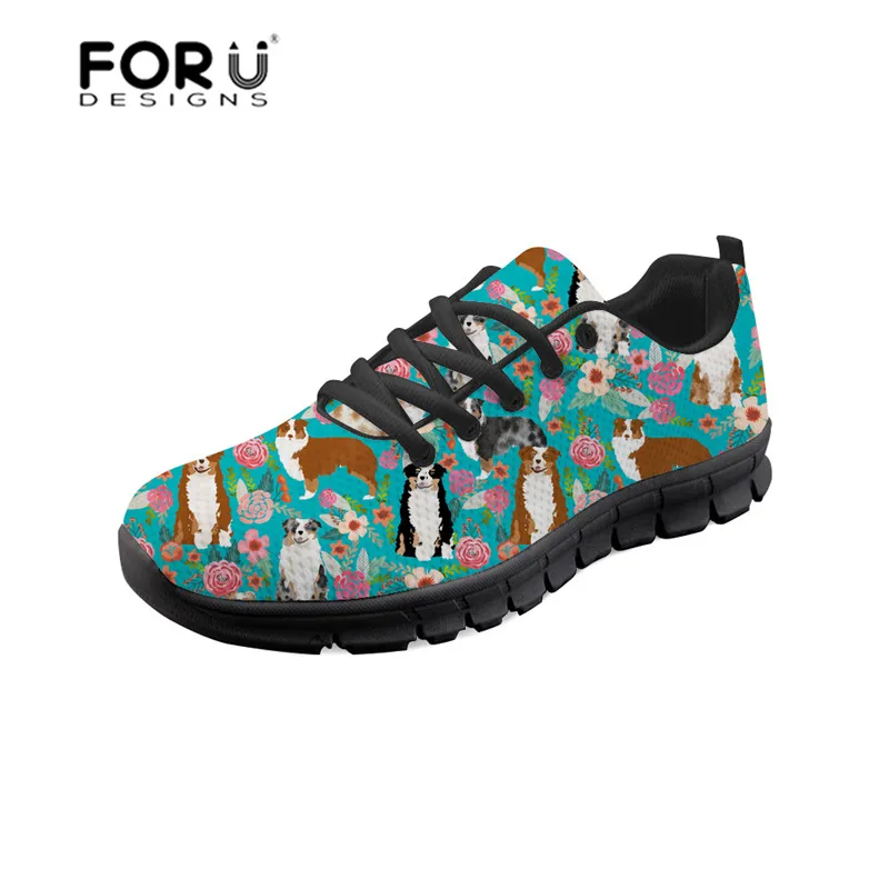 

FORUDESIGNS Flats Sneakers for Female Germen Shepherd Women's Shoes Platform Ladies Shoes Comfortable Autumn Mesh Shoes Fashion