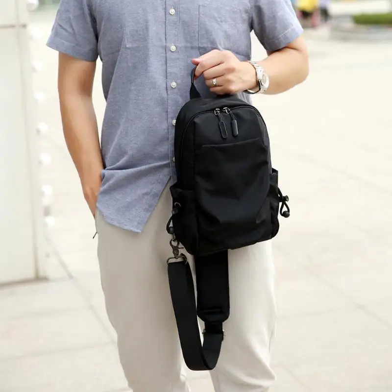 Новейшая популярная мужская уличная холщовая нагрудная сумка через плечо сумка на плечо Водонепроницаемая нагрудная сумка из ткани Оксфорд повседневные сумки