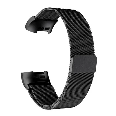 Магнитный с миланским плетением браслет из нержавеющей стали для Fitbit Charge 3 сменный ремешок для Fitbit Charge 3 - Цвет: Black