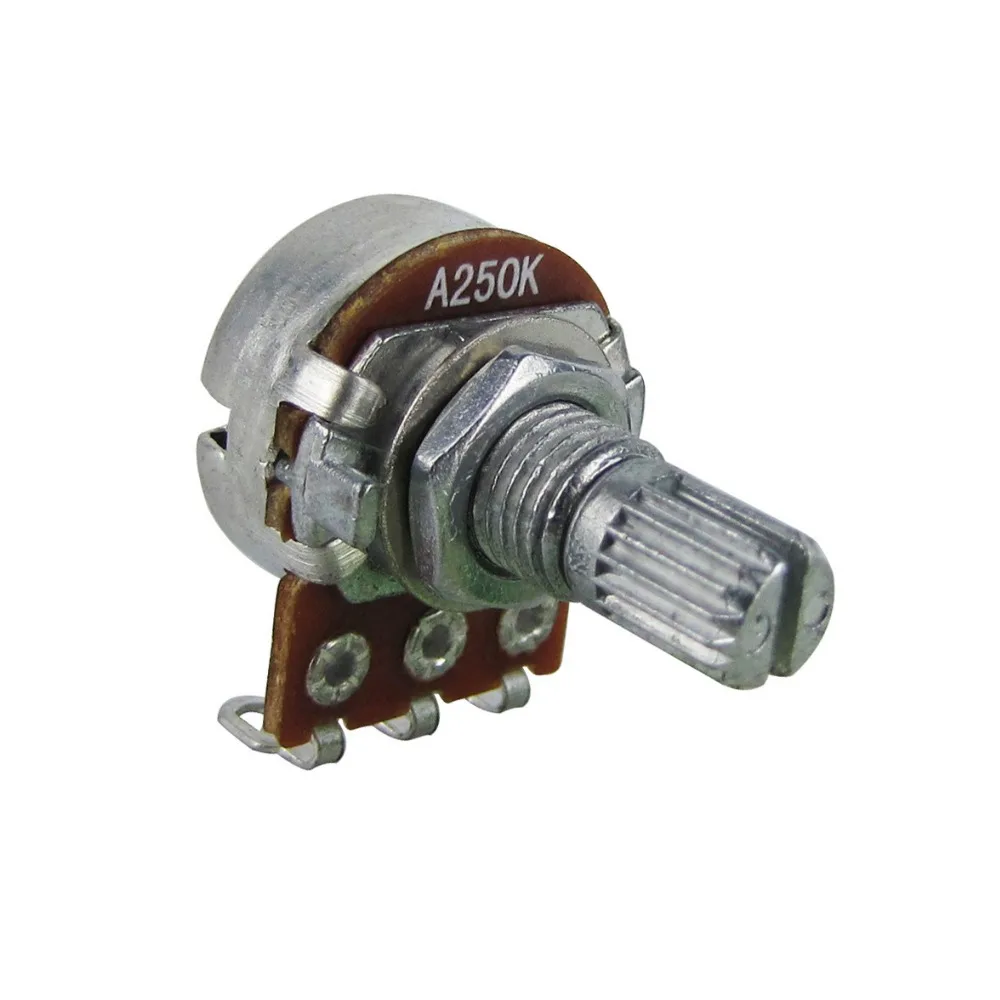 NEW 20pcs Small Mini Potentiometers A250K Audio Control Pots Short Split Shaft 15mm for Guitar