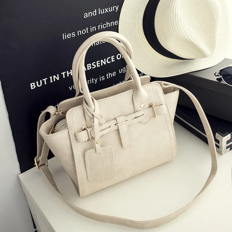 

Miyahouse Luxury Leather Lady Crossboby Bag Simple Fashion Vintage Style Solid Handbag Solid Color PU Leather Women Shoulder Bag