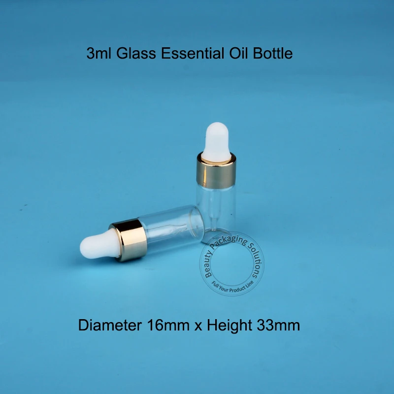 500pcs/Lot Wholesale 3ml Empty Glass Essential Oil Bottle 3cc Mini Vial