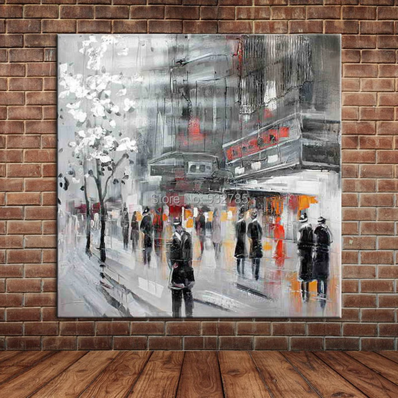 

Unframed Abstract Modern Landscape New York City Street View Handmade Oil Painting On Canvas Home Decor For Bedroom Living room