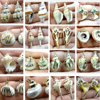 

natuurlijke mini Conch DIY Ambachten Levert Mediterrane Gem Shell Conch Zeester Jewelry making pendant Decoration 24pcs A3