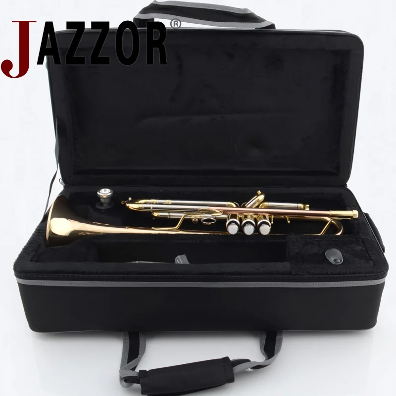 Плоская труба JAZZOR JBTR 410 B золотой лак фосфор и медь ветровые инструменты|b flat