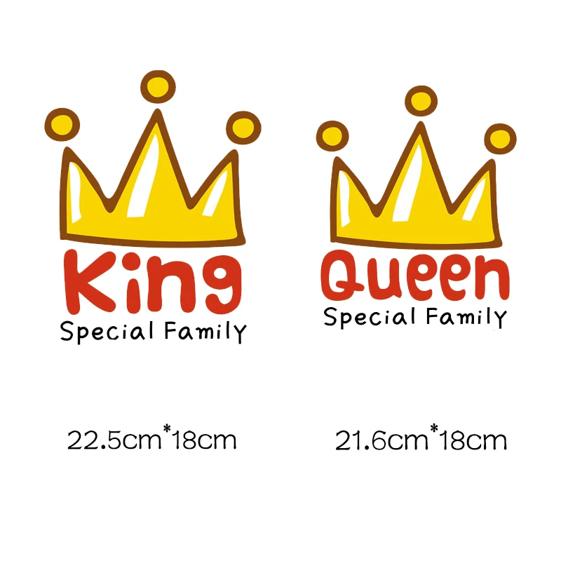 

Cartoon king and queen patch ironing applications for clothing iron on patches transfert thermocollants t-shirt stripe applique