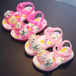 Сандалии для девушек сандалии принцесса обувь от 1 до 3 лет детские сандалии новая детская пляжная обувь мягкая подошва скольжения