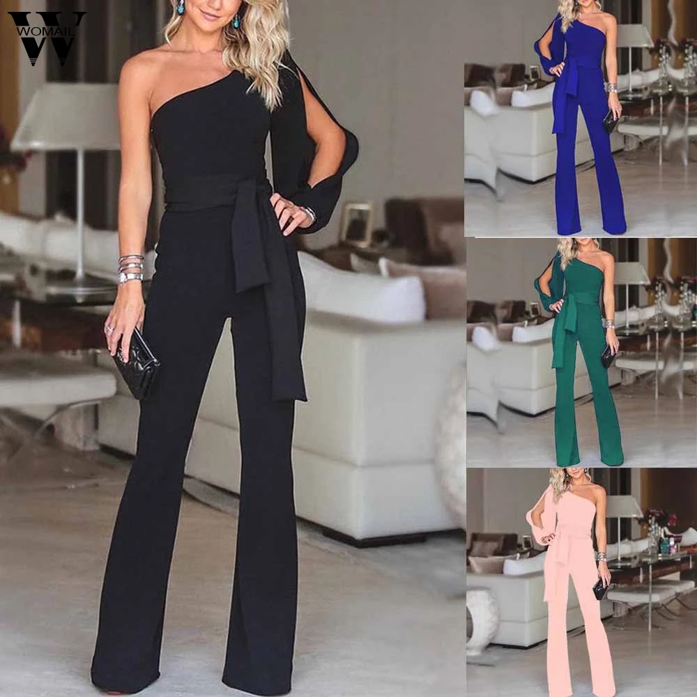 Womail bodysuit Women Summer Casual Solid Long Sleeve Cold Shoulder Jumpsuit Clubwear Wide Leg Jumpsuit fashion 2020 M1 Womail bodysuit Women Summer Casual Solid Long Sleeve Cold Shoulder Jumpsuit Clubwear Wide Leg Jumpsuit fashion 2020 M1