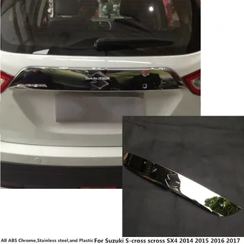 

Car Auto Rear Back Bumper Cover ABS Chrome Wrap License Trim Frame Lamp Panel For Suzuki S-Cross Scross SX4 2014 2015 2016 2017
