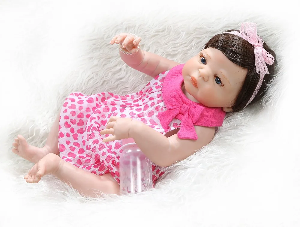 22 дюйма/55 см Реалистичная кукла Reborn silicone completa куклы игрушки модные короткие