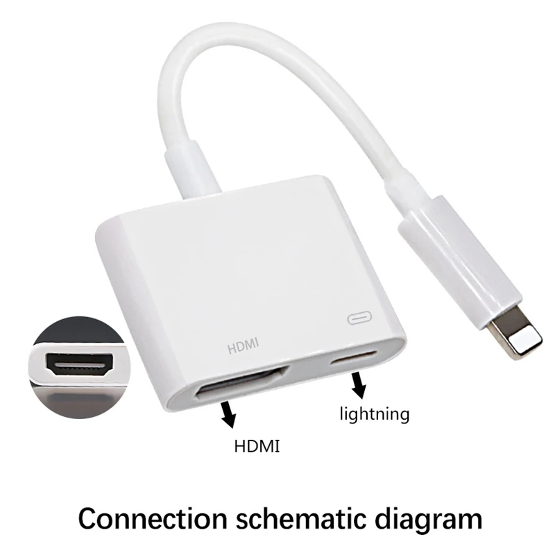 Освещение к HDMI цифровой av-адаптер кабель для iPhone Lightning к HD ТВ аудио видео HD ТВ конвертер для iPhone X 6S для iPad iPod