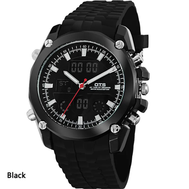 

OTS Brand Watch Saacadda elektaroonigga ah Glowing Rubber Material Toughness Waterproof Watch Sports Watch Men