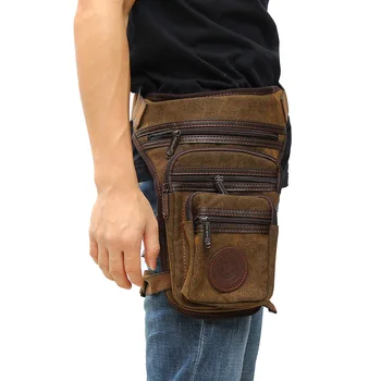 

Mens Canvas Travel Motorcycle Riding Hiking Messenger Shoulder Belt Fanny Pack Thigh Bag Drop Leg Bag Military Waist Bag