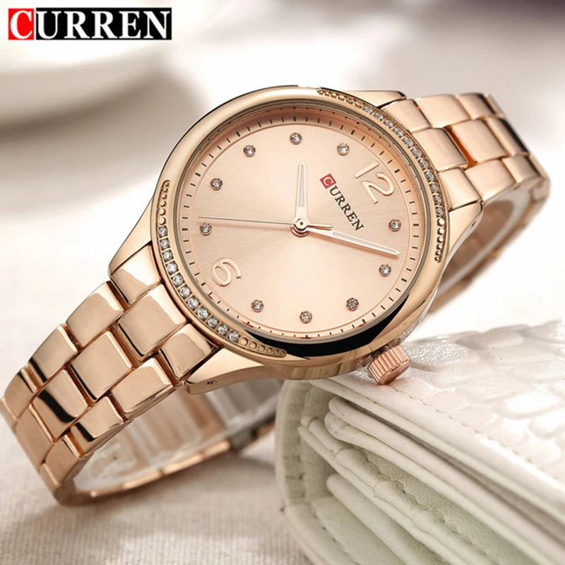 Relogio Feminino Curren 9003 часы Для женщин бренд роскошные золотые кварцевые часы Мода Женская одежда Элегантные наручные часы подарки для леди