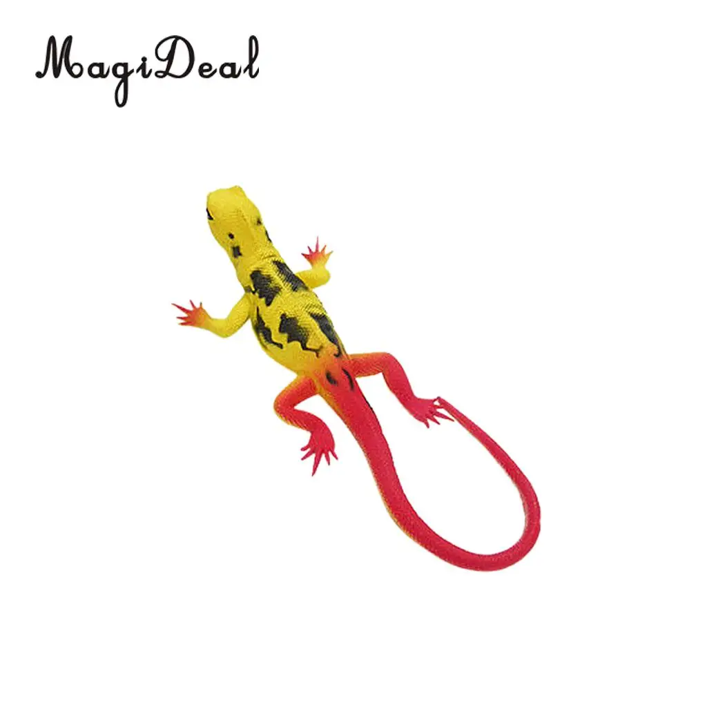 MagiDeal 1Pc Lifelike Vivid Reptile Zoo Animal Rubber Lizard Model Figure Educational Toy for Children Kids Decoration 3Colors