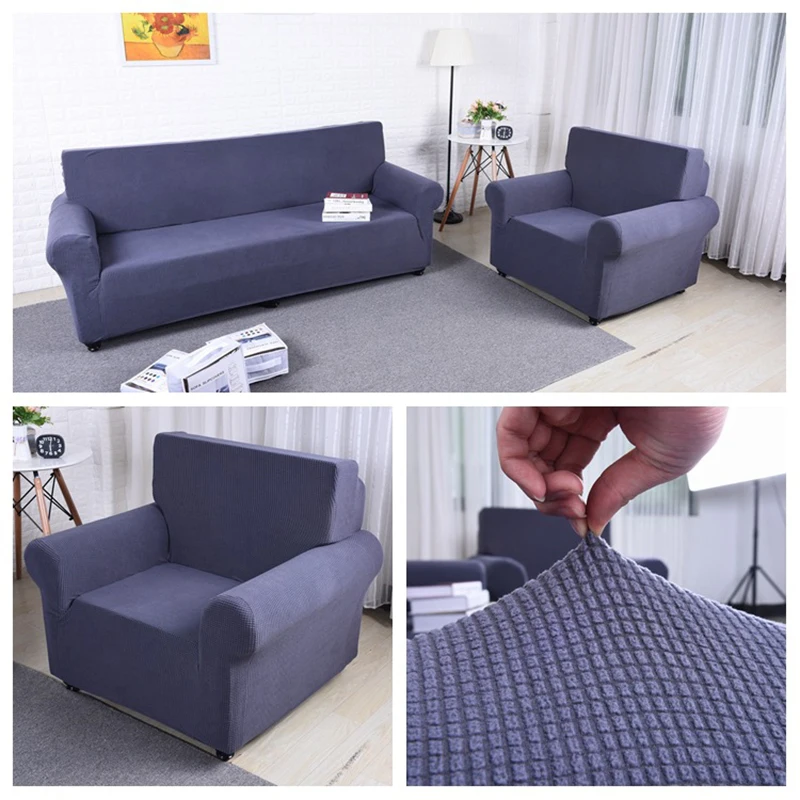 

Knitting Sofa Cover Slipcovers All-inclusive Couch Cover Polar Fleece Sofa Elastic Fabric Spandex Sofa Set for Living Room 1pcs
