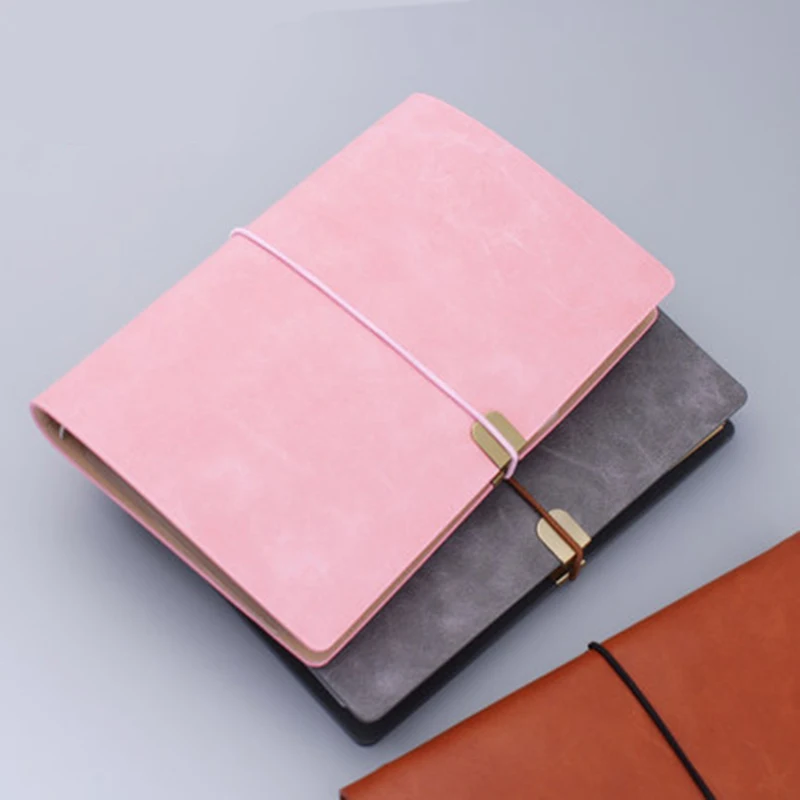 

A5 A6 Retro Soft skin Bandage Meeting 6 Holes Loose Leaf Binder Spiral Notebook Pocket book Multifunctional Pages Travel Notepad