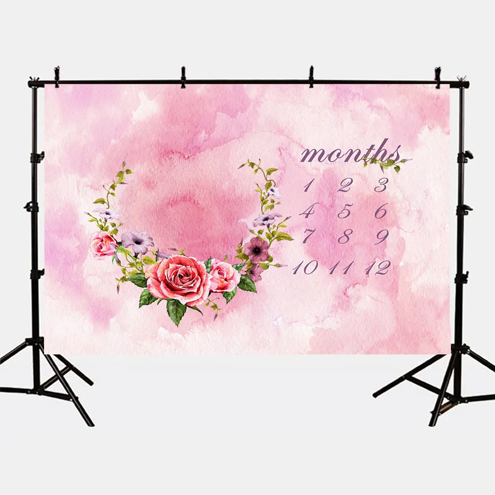 Mehofoto новорожденных месяцев фон для фотосъемки розовый цветок Baby Shower фото фонов стрелять для детей студия S-2764