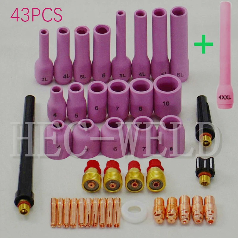 4pcs Collets Body Gas Lens Kit Fit For WP-9 WP-20 WP-25 Series TIG Welding Torch