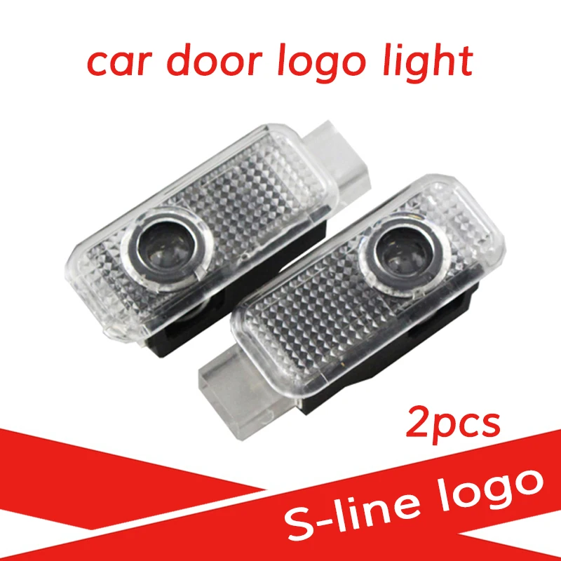 

2pcs Led Audi Sline Logo Light For A8 a6 a4 q5 q7 TT R8 Car Door Logo Light Emblem Laser Projector Light Accessories 2006
