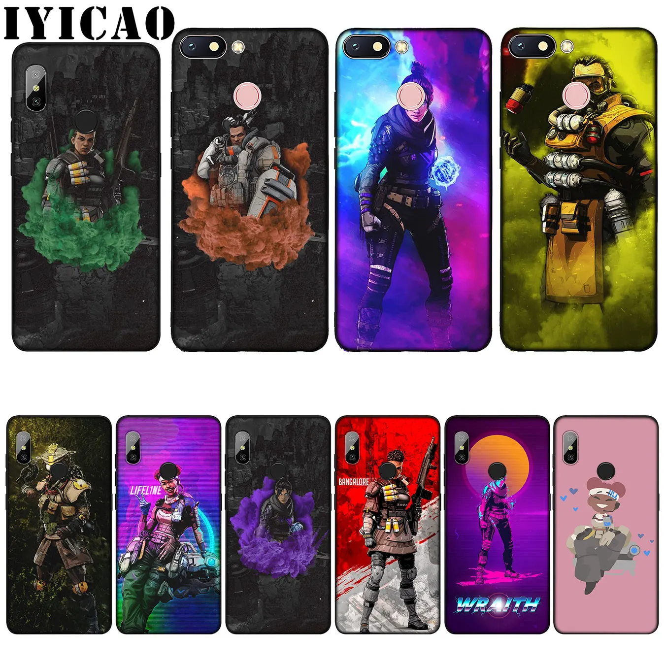 

IYICAO Apex Legends Silicone Soft Case for Xiaomi Redmi 6A 5A Note 8 7 4 4X 5 Plus 6 Pro Black TPU Cover