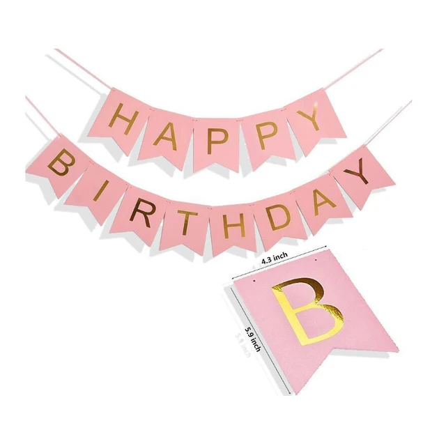 1st birthday girl decorations kit birthday decorationspink happy birthday banner gold light and baby pink