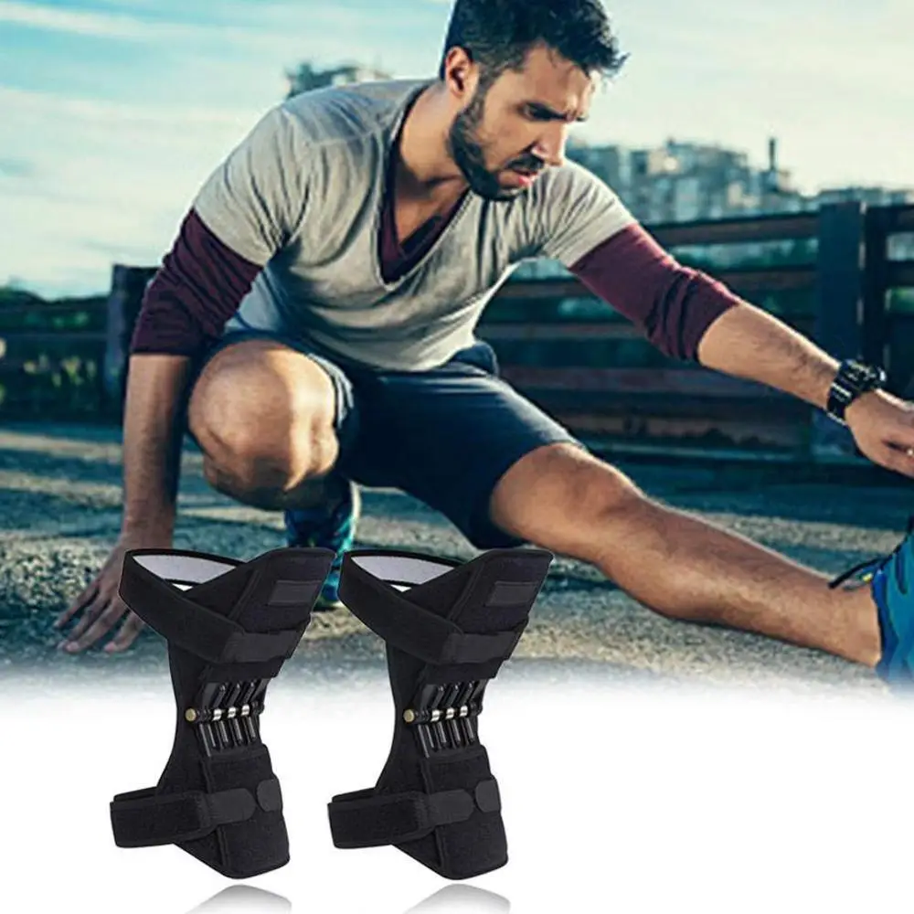 

1pair Sport Spring Knee Strap Mountain Climbing Running Knee booster Knee Pad Knee Joint Protection Massager Tools