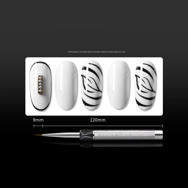 ViiNuro кисть для маникюра 5 размеров кончик Гелевая Кисть для рисования на ногтях Professional Nail Акриловая кисть для ногтей кисти для маникюра инструменты для рисования