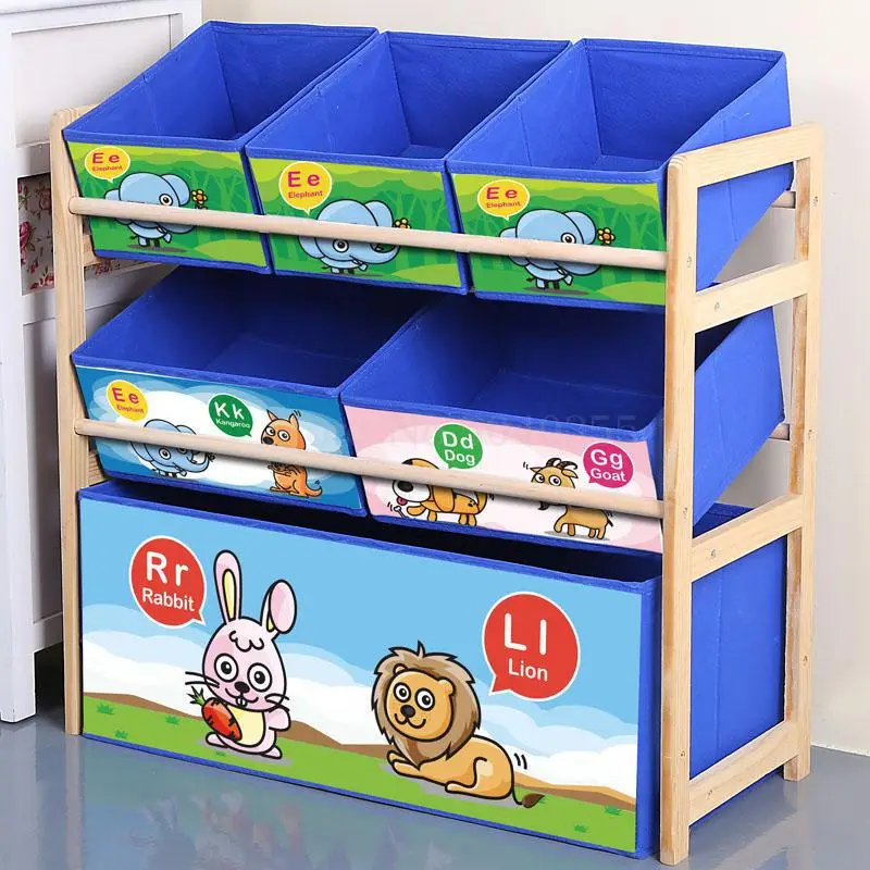 Solid wood toy rack storage rack toy box finishing child toy cabinet home toy storage artifact - Цвет: VIP 13