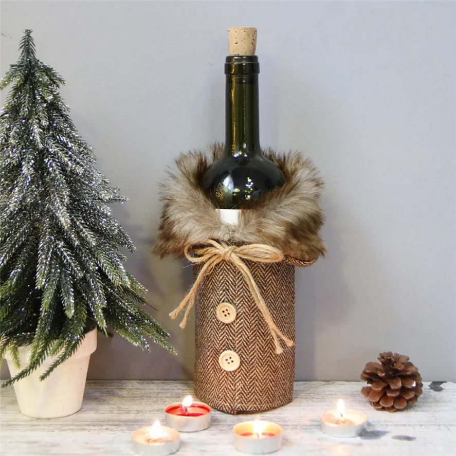 New Christmas Wine Bottle Cover 1PC Christmas Wine Bottle Scottish