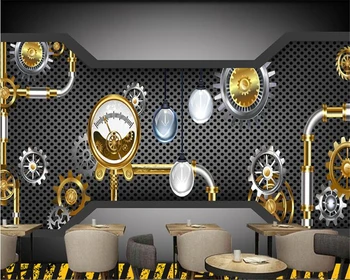 

beibehang Mural wallpaper 3D retro metal technology bulb gear tool background wallpaper papier peint mural 3d papel de parede 3d