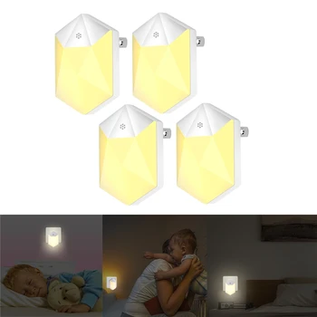 

CLAITE 0.5W US EU UK Plug Light Sensor Plug-in LED Night Wall Lamp For Baby Kid Bedroom Home AC100-240V Warm White