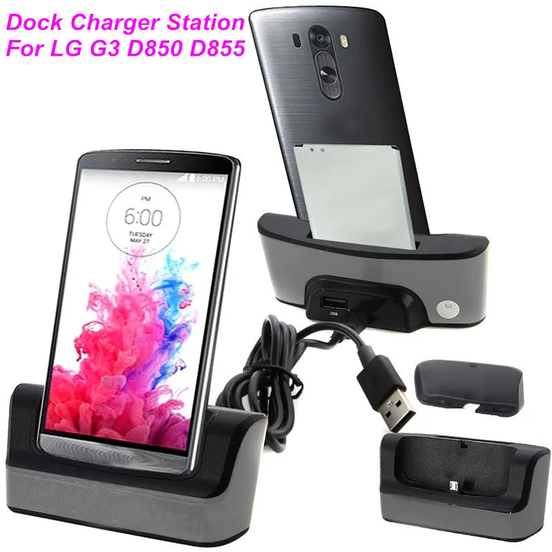 

New USB 2.0 Dual Sync Desktop Charging Docking Station Cradle + OTG Function For LG G3 D850 D855 Battery Charging Station