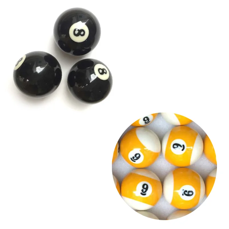 xmlivet 16pcs/lot Single Balls Standard 57.2mm Resin Billiards Pool Balls only NO8/NO9 design Pool Cue