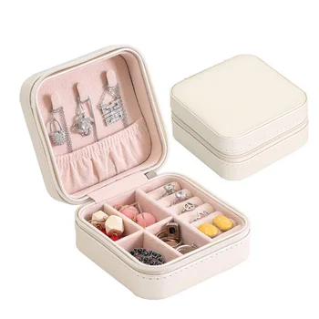 

2018 New High Quality PU Jewelry Box Velvet Cosmetic Box Women Jewelry Storage And Display Makeup Holder Case For Gift