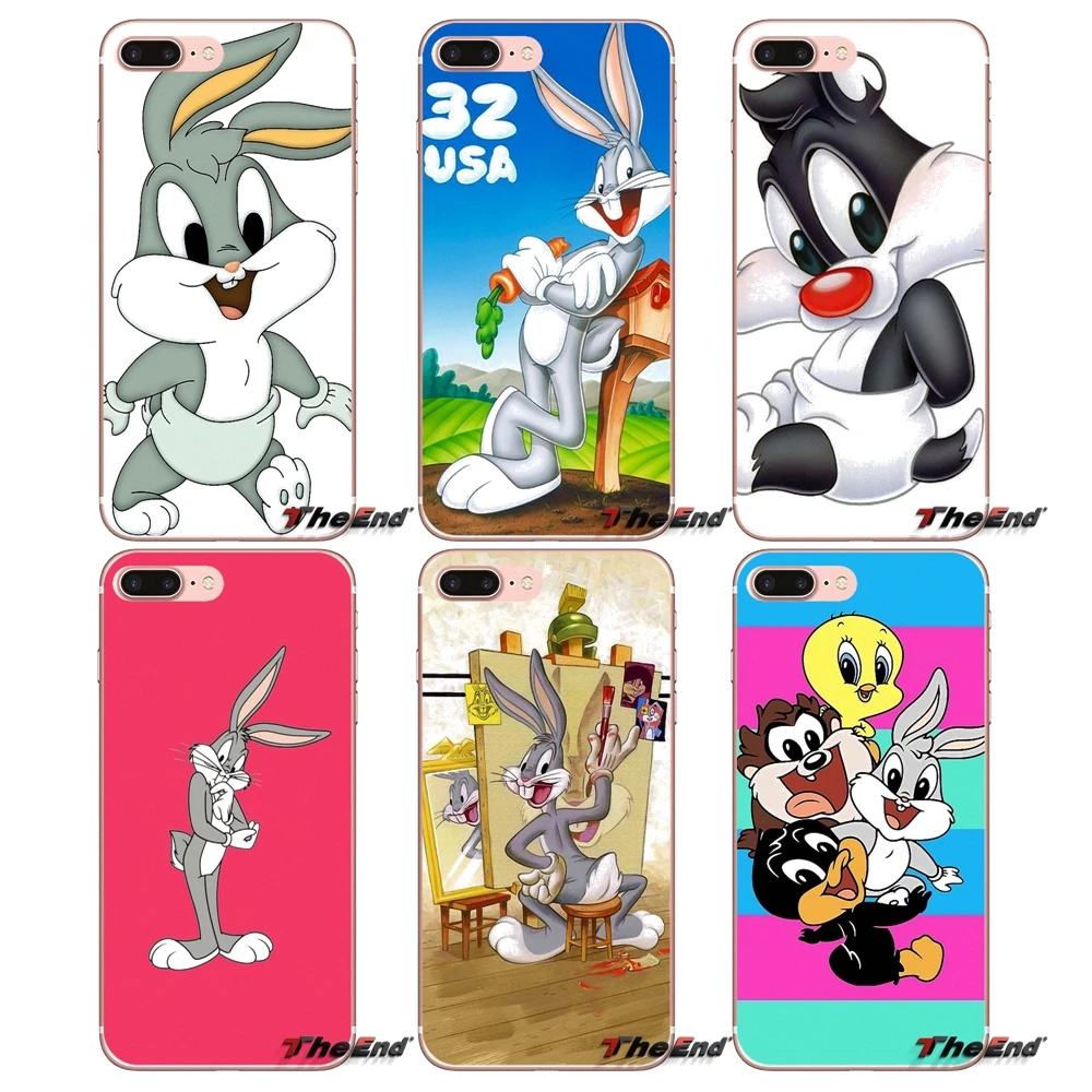 

TPU Cover Bag Cute Looney Tunes Bugs Bunny For iPhone X 4 4S 5 5S 5C SE 6 6S 7 8 Plus Samsung Galaxy J1 J3 J5 J7 A3 A5 2016 2017