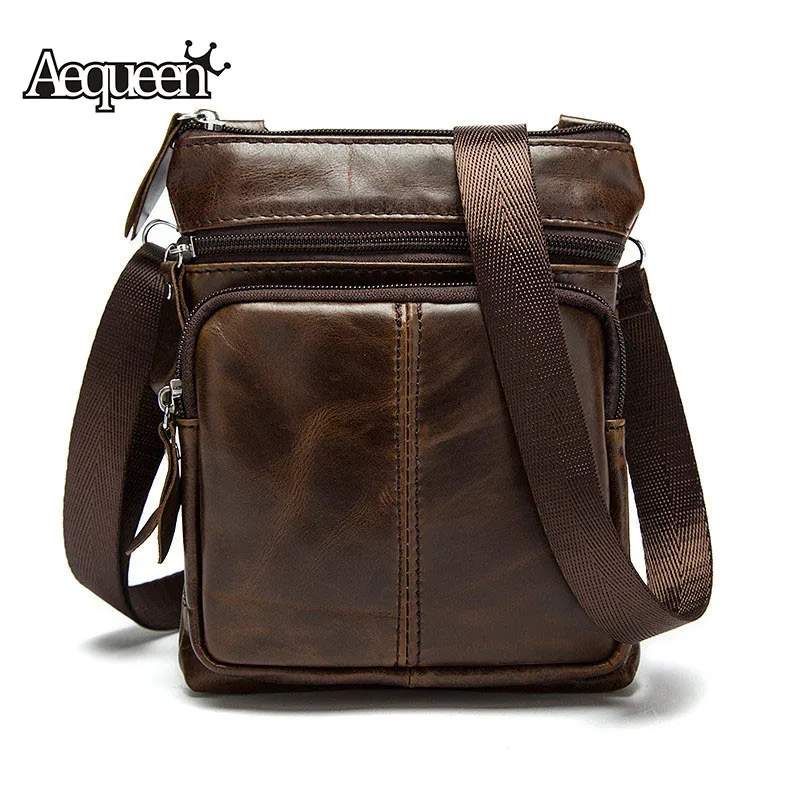 

2018 New Man Messenger Bag Brand Cow Leather Men Fashion Casual Bussiness Bag Male Crossbody Shoulder Bags Large Capacity