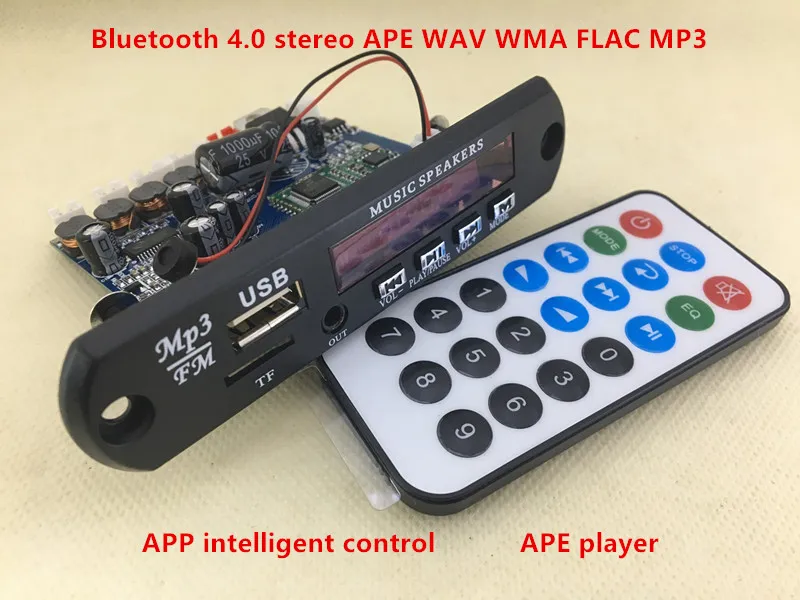 Bluetooth 4 0 стерео APE FLAC WAV WMA MP3 аудио декодер плата 10 Вт * 2 усилителя FM87.5-108 мобильное