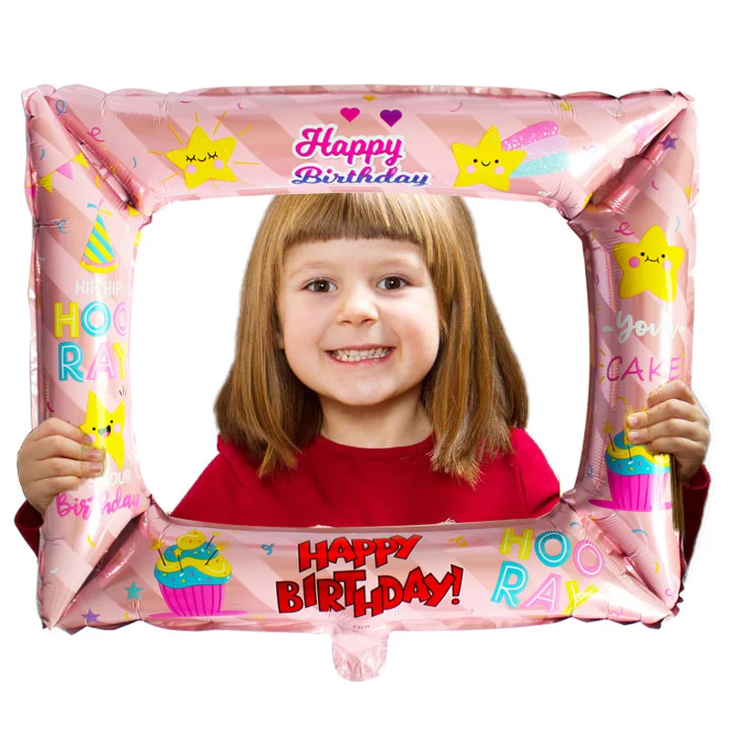 Фоторамка с днем рождения, выпускной, фольга, воздушный шар, украшения для дня рождения, аксессуары для взрослых, фоторамка, 30th 40th 50th 60th - Цвет: pink