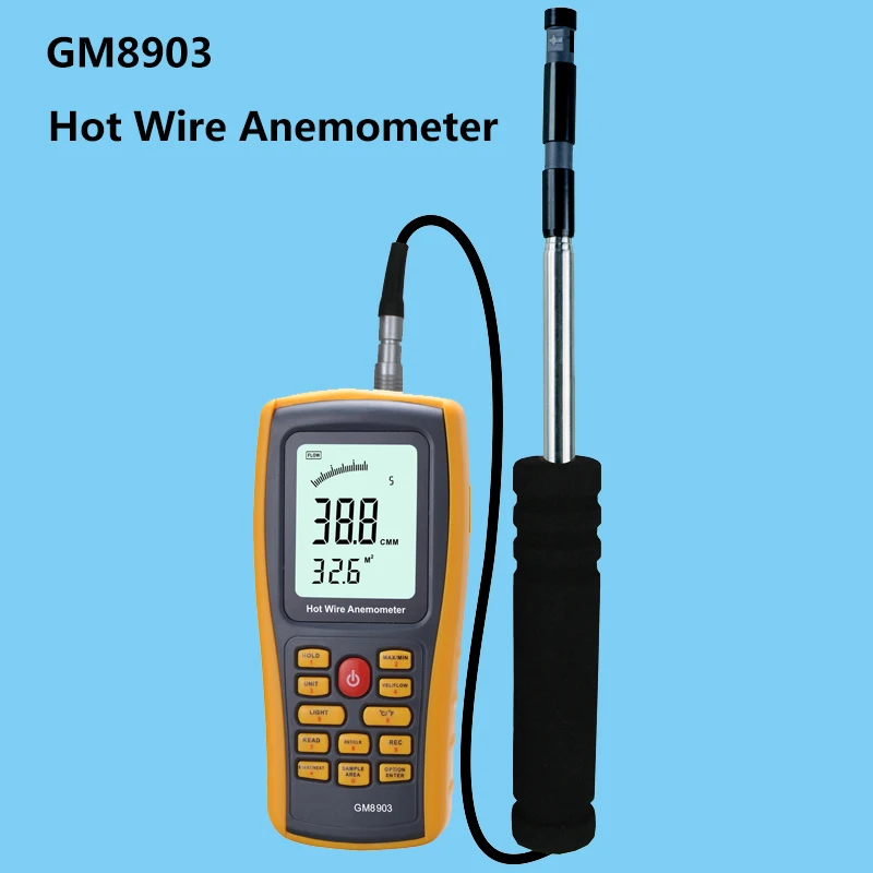

GM8903 Hot wire anemometer Handheld high-precision digital anemometer Industrial wind speed air flow test instrument With USB