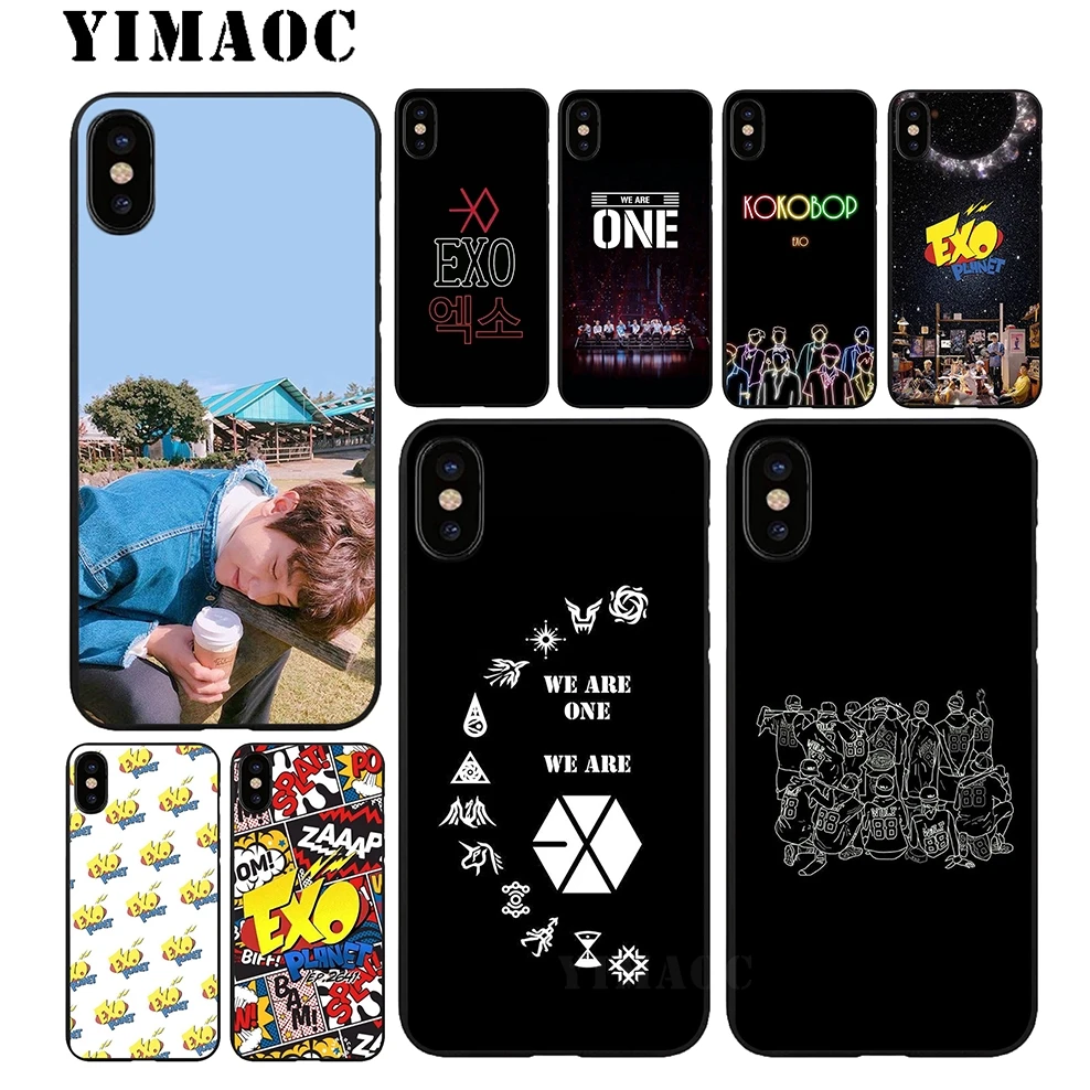 YIMAOC Exo Band K Pop Мягкий силиконовый чехол для iPhone 11 Pro Xr Xs Max X или 10 8 7 6 6S Plus 5 5S SE |