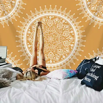 

Home bedroom decoration elephant tapestry forest bohemian mandala polyester 150 * 200CM tapestry wall hanging carpet throw
