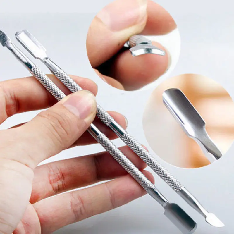 1pc Stainless Steel Cuticle Pusher Double-end Cuticle Remover For Beauty Skin Care Implement Manicure Tools