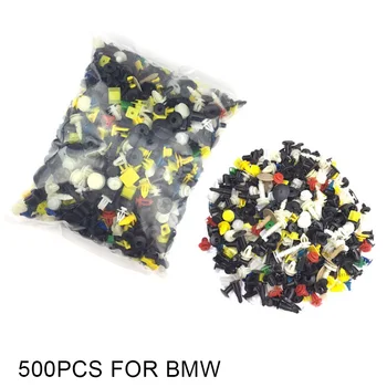 

500pcs Car Mixed Color Rivet Fastener Door Panel Trim Clip For BMW E36 E38 E39 E46 E52 E53 E60 E61 E63 E90 F10 F30 Rivet Clip