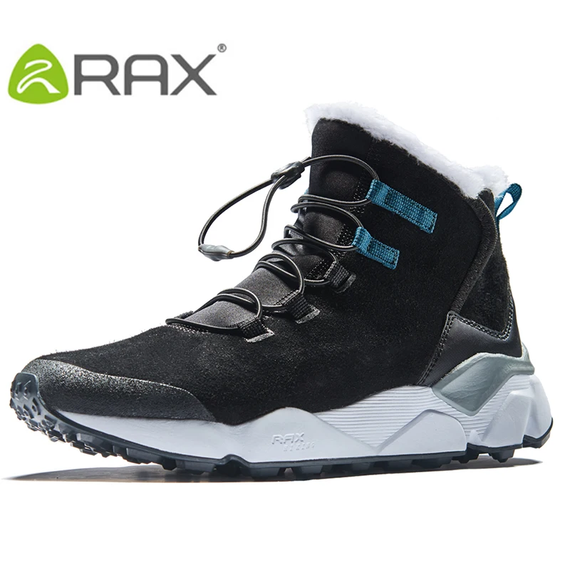 RAX Men's Hiking Shoes Latest Snowboot Anti-slip Shoes with Plush Lining  Mid-high Classic Style Boots for Professional Men