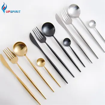 

UPSPIRIT 4Pcs Stainless Steel Dinnerware Set Western Cutlery Fork Knife Tableware Kit for Dessert Dinner Picnic Dining Tools