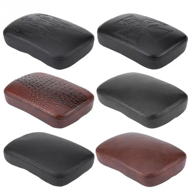 Motorcycle Passenger Rear Seat Pad Pillion Cushion 8 Suction Cup For Harley Davidson Sportster XL883 XL200 X48 X72 Cruiser Chopper Custom Brown