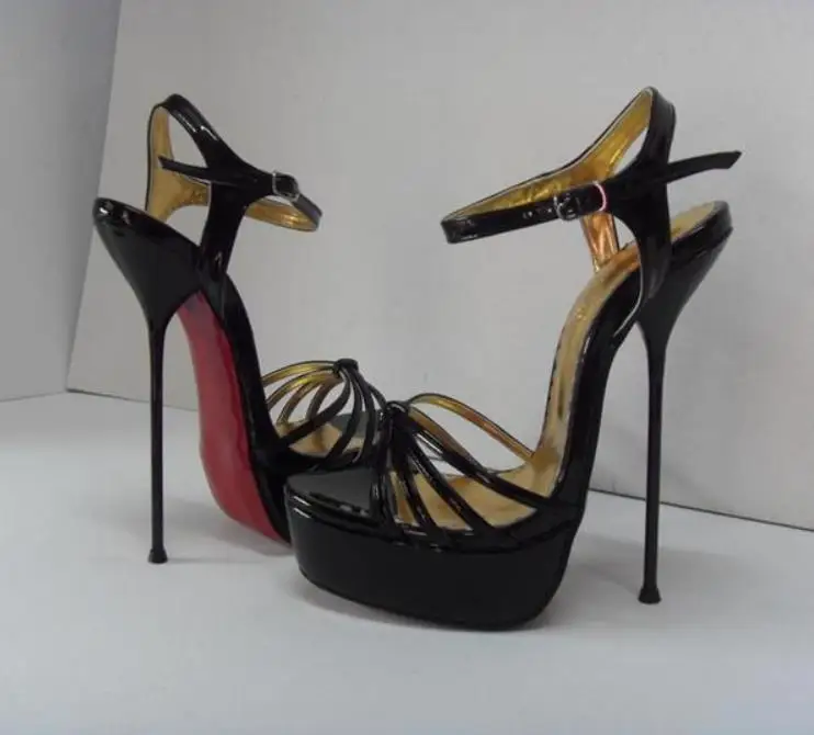 

Spring and summer new fine metal steel and fish mouth sexy high-heeled sandals
