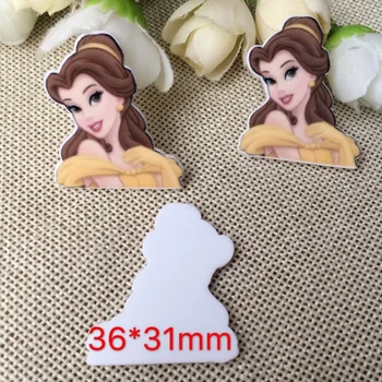 

10pcs/lot Beauty and the Beast kawaii princess belle Figurine home decoration craft flat back planar resin DIY hair Bow accessor