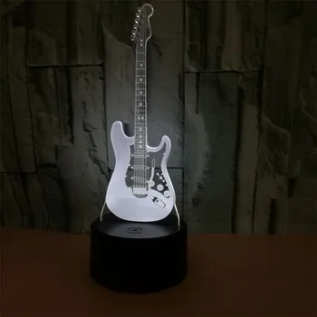 

Electric guitar 3d night light 7 colors gradual change led touch vision lamp music Instrument table lamp usb rechargeable